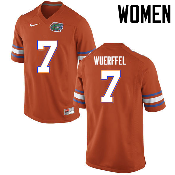 Women Florida Gators #7 Danny Wuerffel College Football Jerseys Sale-Orange - Click Image to Close
